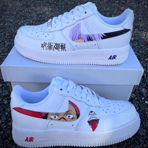 Custom anime shoes inspired by wizards and cursed energy hand-painted