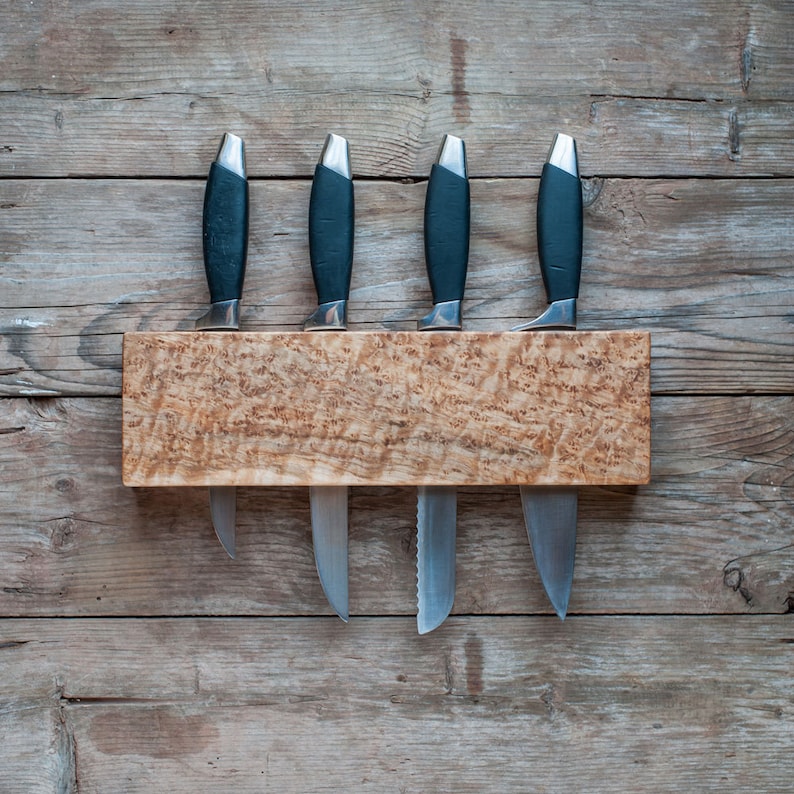 Kitchen Knife Holder Wood Knife Rack Wall Knife Holder Wall Etsy