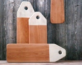 Colorblocked or Dipped Serving Board - Cutting Board with Hanger - Summer Barbeque - Cottage Chic