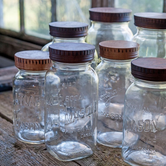 Set of 4 Wood Mason Jar Tops, Four Wood Canning Jar Lids, Wood Jar Tops,  Kitchen Storage, Hostess Gift, 