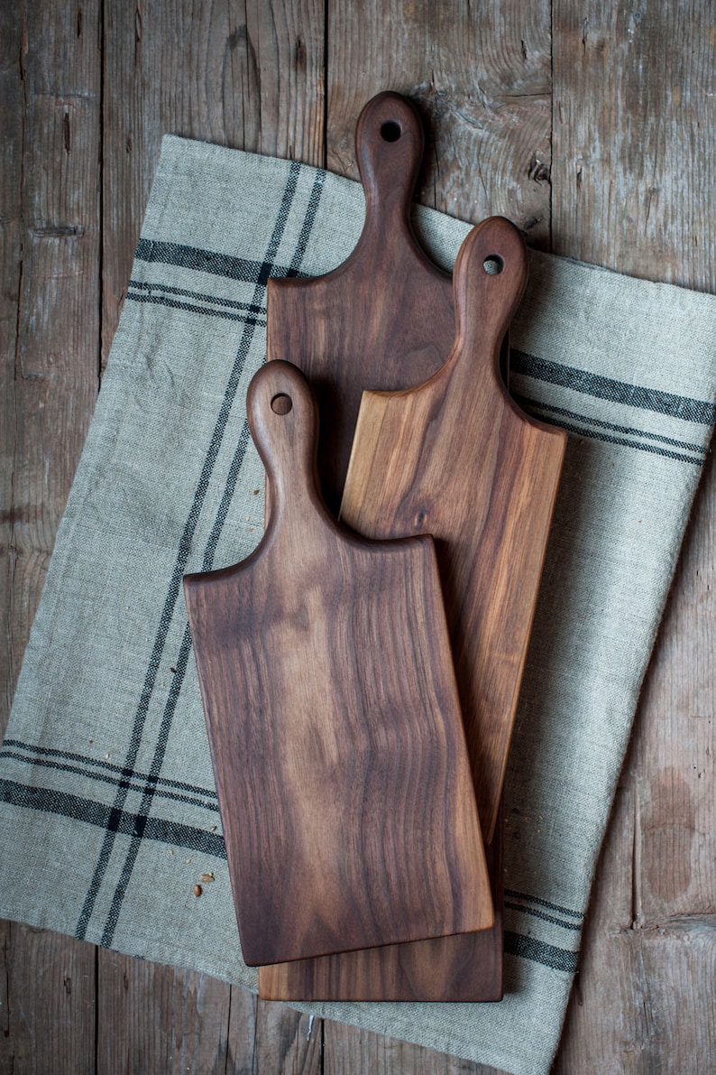 Walnut Lunch Board, French Breadboard, Breakfast Board, Cheese Platter, Serving Board, Table Plank image 3