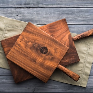 Tabla de servir de nogal, tabla de quesos, tabla de charcutería, tabla de pan, tabla de cortar, cocina y gourmet