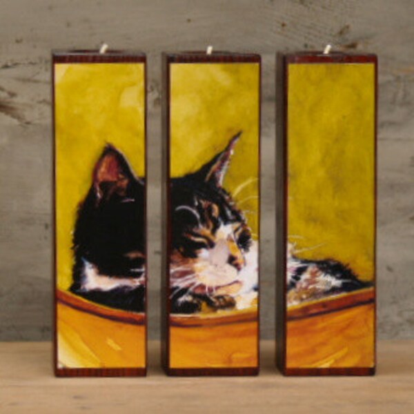 Tealight Triptych - Cat Tealight Holder - Pets