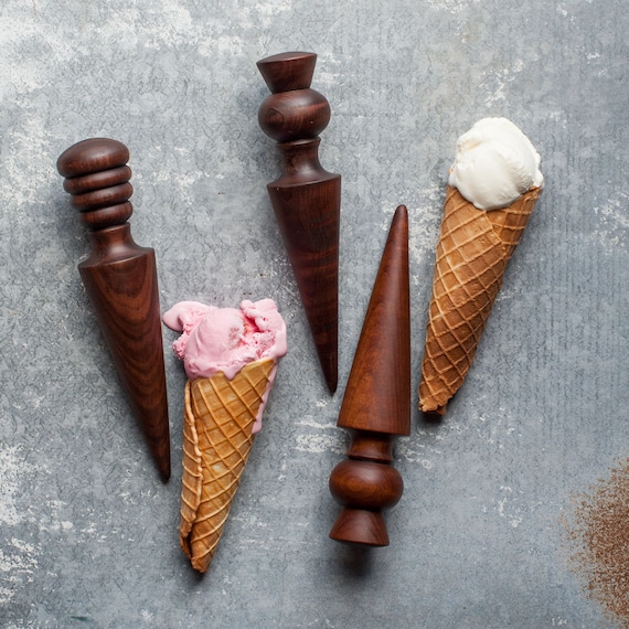 Mini Waffle Ice Cream Cone Maker - Bake 4 Homemade Mini Cones at Once,  Includes