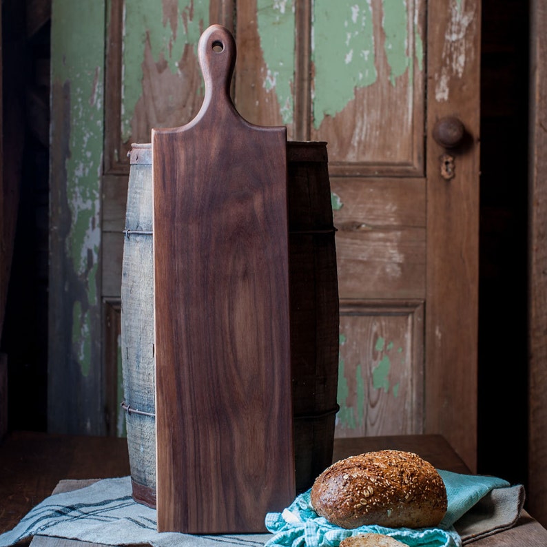 Walnut Lunch Board, French Breadboard, Breakfast Board, Cheese Platter, Serving Board, Table Plank image 4