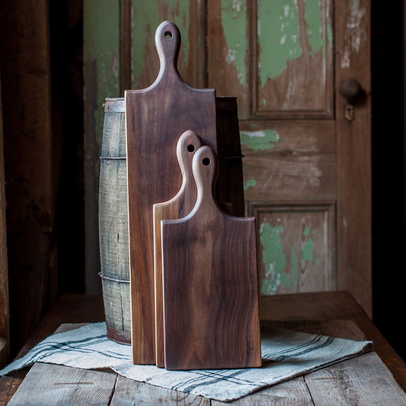 Walnut Lunch Board, French Breadboard, Breakfast Board, Cheese Platter, Serving Board, Table Plank image 1