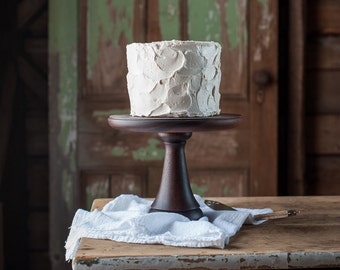 Walnut Cake Stand, Turned Wood Cake Platter, Cake Pedestal, Wedding Cake Stand, Cupcake Stand, Dessert Pedestal, Hostess and Gourmet