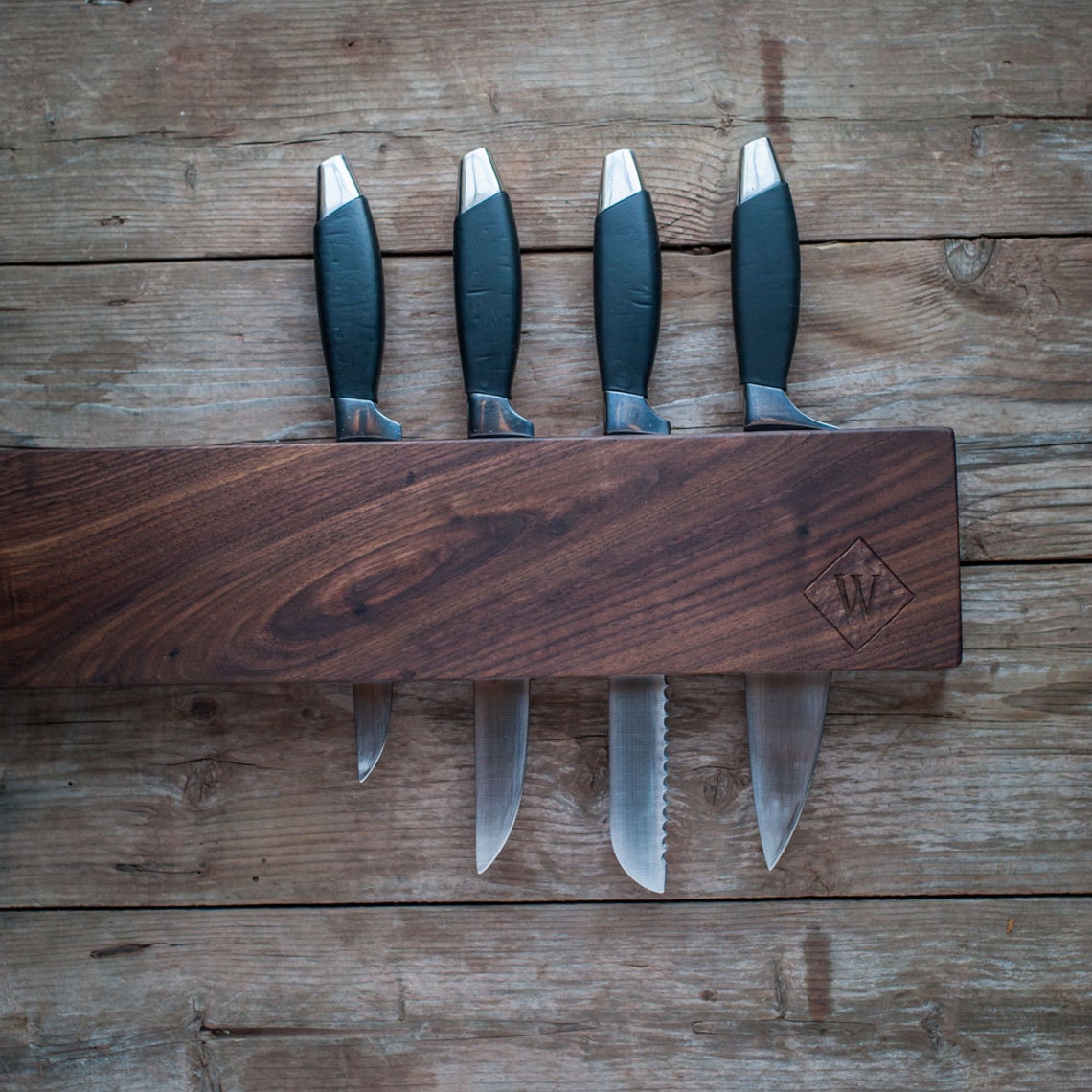 Kitchen Knife Holder, Wood Knife Rack, Wall Knife Holder, Wall Knife ...
