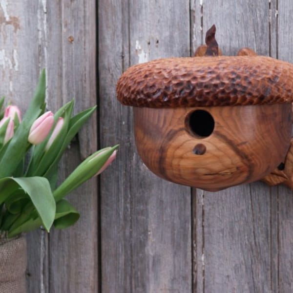 Acorn Garden Birdhouse - Outdoor and Garden - Mothers Day Gift - Birds and Bees  - Naturalist