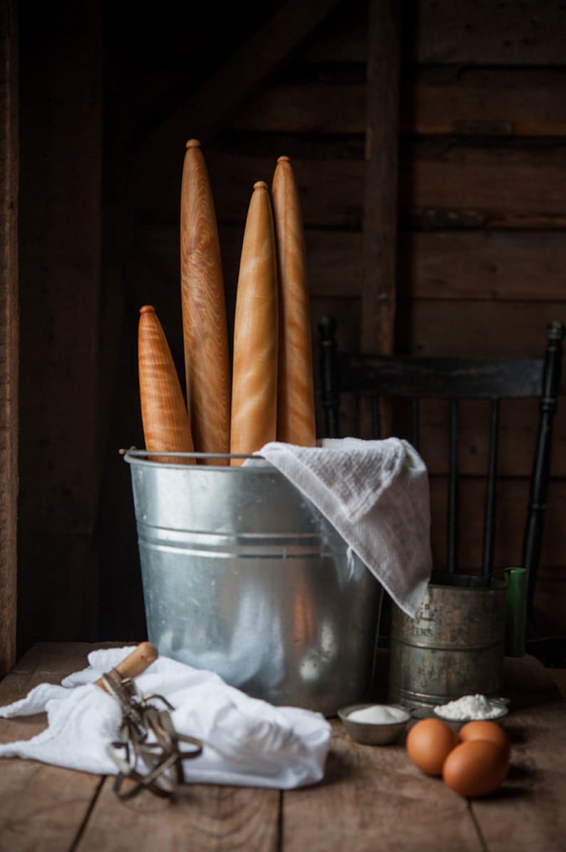 French Rolling Pin, Tapered Rolling Pin, Wooden Rolling Pin, Kitchen and Gourmet image 2