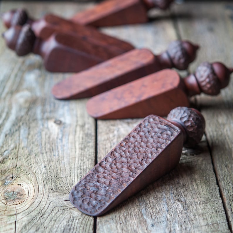 Acorn Doorstops, Set of 2 Door Wedges, Wood Door Stop Set, Wood Door Holder, Stocking Stuffer, Hostess Gift, Housewarming Gift image 2