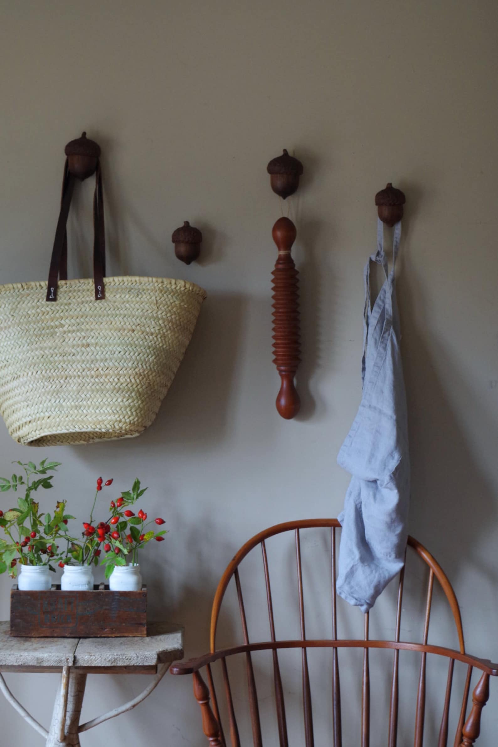 Acorn Wall Hanger Wood Wall Hook Kitchen Wall Hook Stocking Etsy