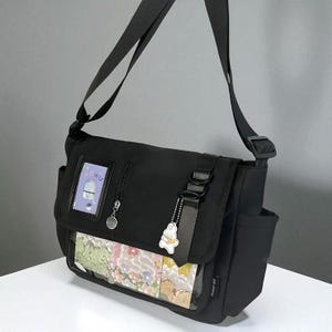 Large Ita Shoulder Bag, Kpop, Anime, Cosplay, Pin Display, Badge, Messenger, Window Itabag, Kawaii Crossbody with Insert