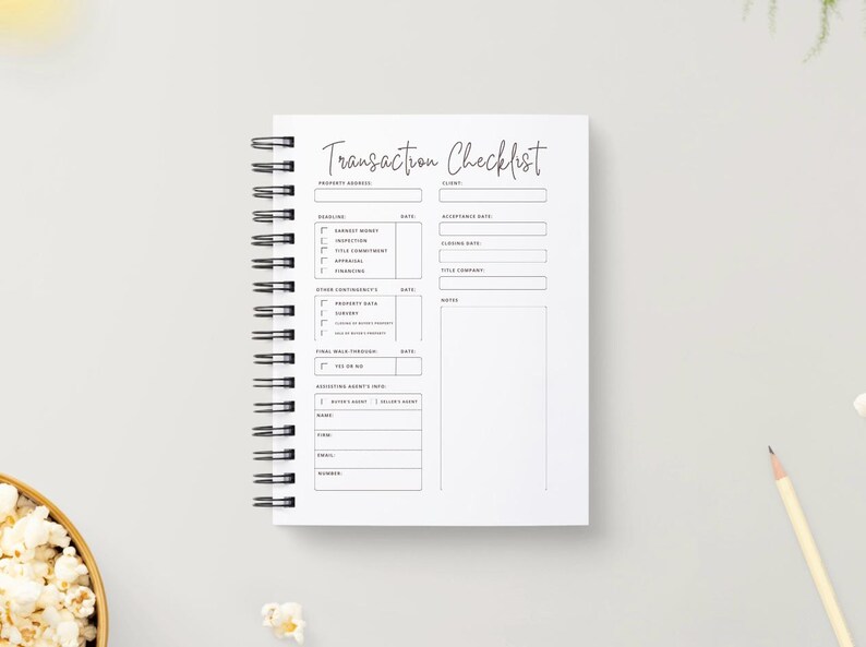 Real Estate Transaction Checklist | Closing & Contract Deadlines ...