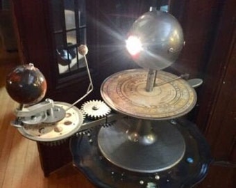 Steampunk Orwellian Sun Moon Earth Tellurian Orrery Solar System Model