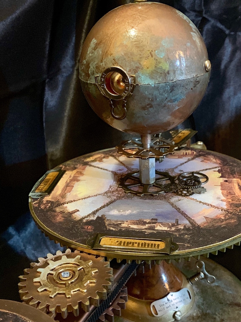 FLASH SALE Jules Verne Inspired Steampunk Orrery Solar System Planetarium Solar System STEM Astronomy image 5