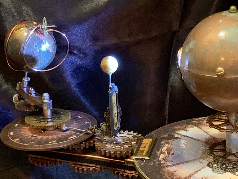 FLASH SALE Jules Verne Inspired Steampunk Orrery Solar System Planetarium Solar System STEM Astronomy image 3