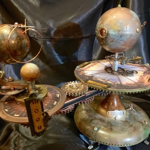 FLASH SALE Jules Verne Inspired Steampunk Orrery Solar System Planetarium Solar System STEM Astronomy image 4