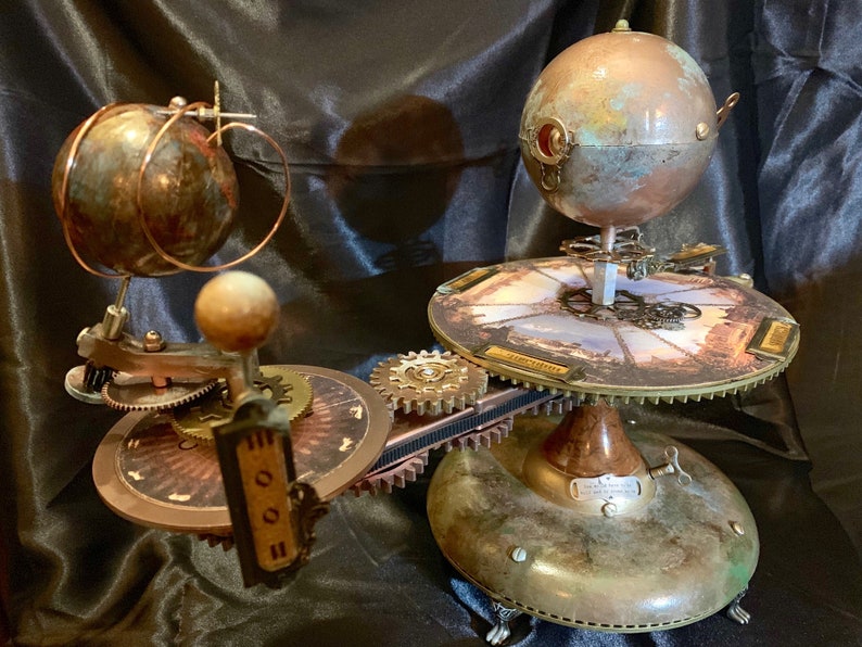 FLASH SALE Jules Verne Inspired Steampunk Orrery Solar System Planetarium Solar System STEM Astronomy image 4