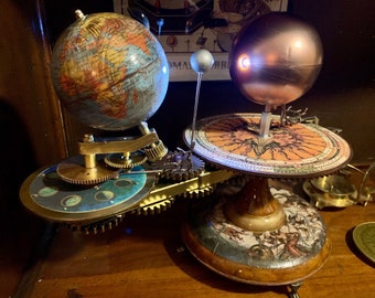 Flash Sale Artist Created Dragons and Sea Serpents Zodiac Solar System Model Orrery Orbiter Steampunk