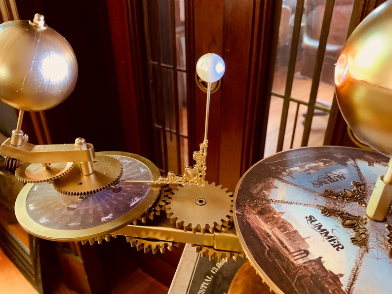 Gothic Steampunk Victorian Four Seasons Tellurian Orrery, Orbiter image 3