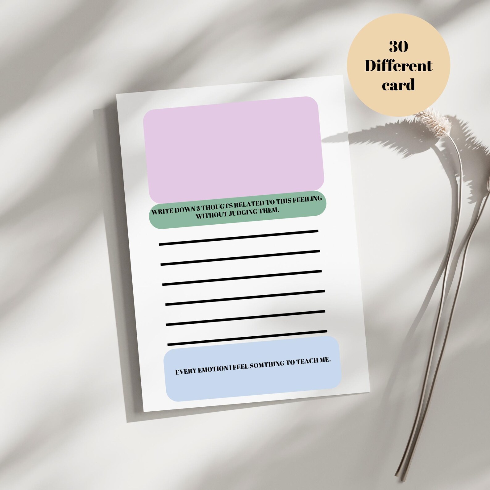 Self Therapy Cards PDF | Printable Mental Health Journal Prompts ...