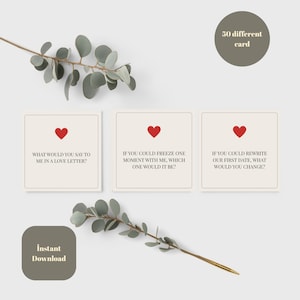 Couples Question Cards – Printable Date Night Game, Relationship Conversation Starters, Digital Download for Couples