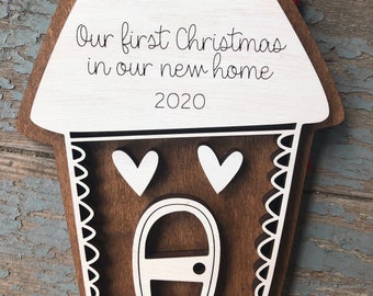 First Home Christmas Ornament: Personalized Wood Keepsake