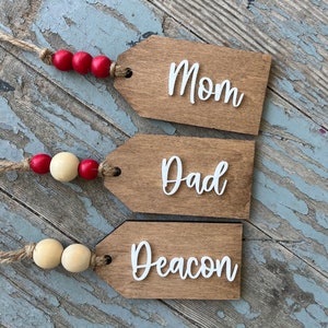 Personalized Christmas Stocking Tag, Wooden Christmas Tag, Stocking Tags, Wooden Gift Tag, Gift Name Tag, Stocking Name Tags, Christmas Gift