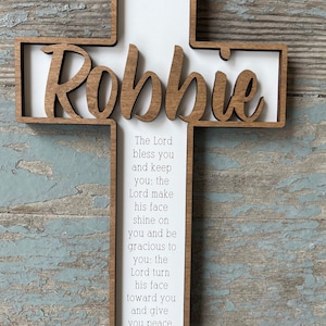 Cruz de bautismo, Regalo de cruz de bautismo, Regalo de bautismo de bebé, Confirmación, Regalo de bautizo, Cruz personalizada, Regalo de bautismo para adolescentes, Cruz de madera