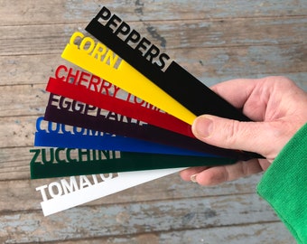 Personalized Acrylic Garden Stakes: Vegetable, Herb, Fruit Markers - Set of 6