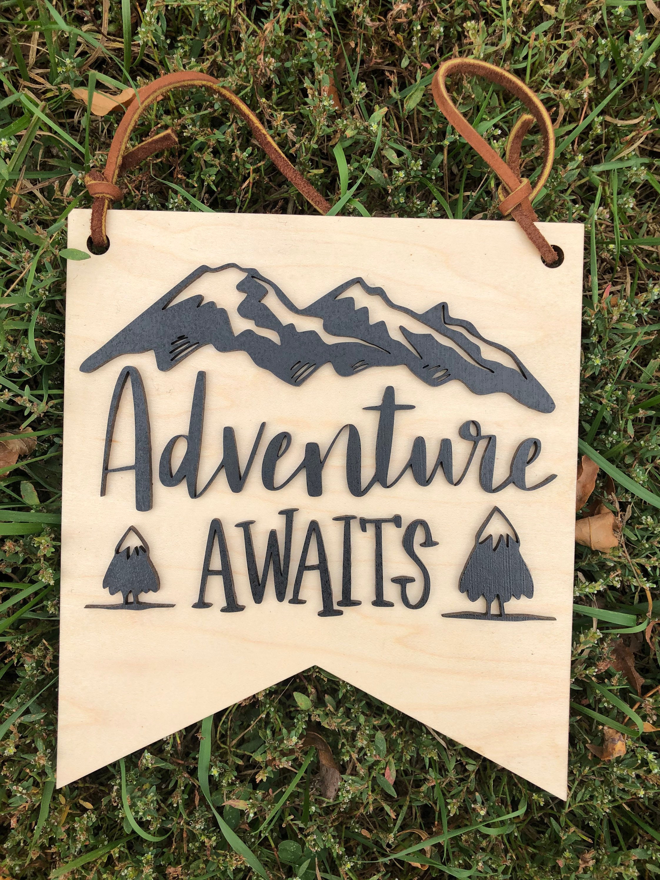 Adventure Awaits Nursery wall hanging Adventure wall banner | Etsy