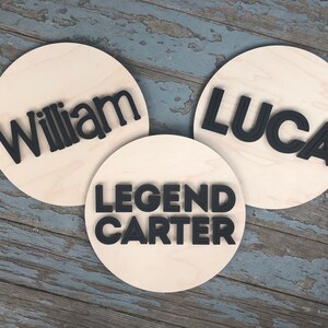 Custom Baby Name Sign: Round Nursery Decor (11.25 in)