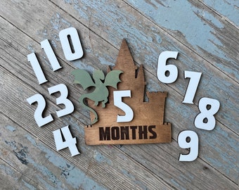 Dragon Baby Milestone Marker: Wooden Castle, Year of the Dragon