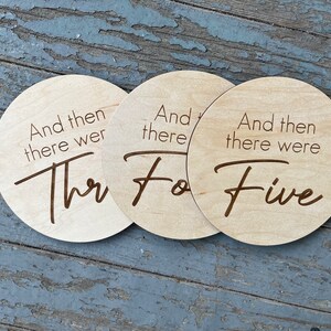 And Then There Were 3, And Then There Were Four, Baby Announcement Sign, Pregnancy Announcement Sign, Baby Coming Soon, Wooden Milestones