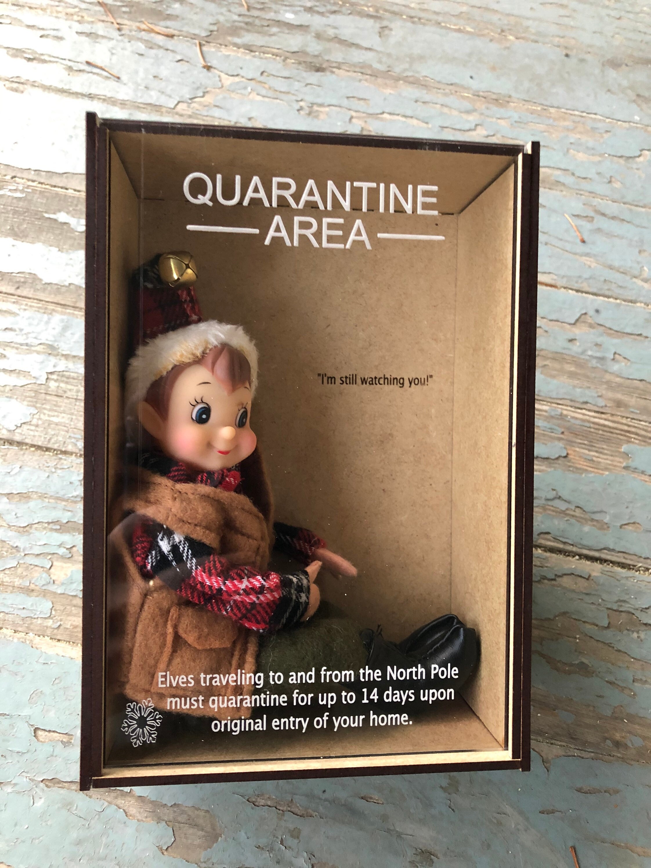 Elf Quarantine Box elf isolation box Christmas elf Santas | Etsy
