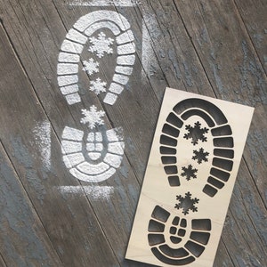 Santa Boot Print, Santa Stencil, Santa Shoe Print, DIY Christmas, Santa Footprint.