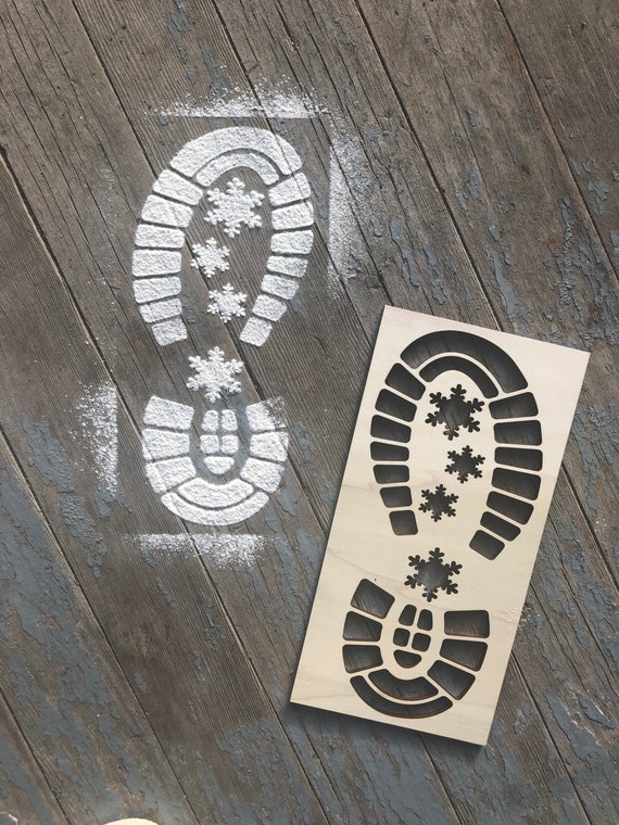 Santa Boot Print, Santa Stencil, Santa Shoe Print, DIY Christmas, Santa  Footprint. 