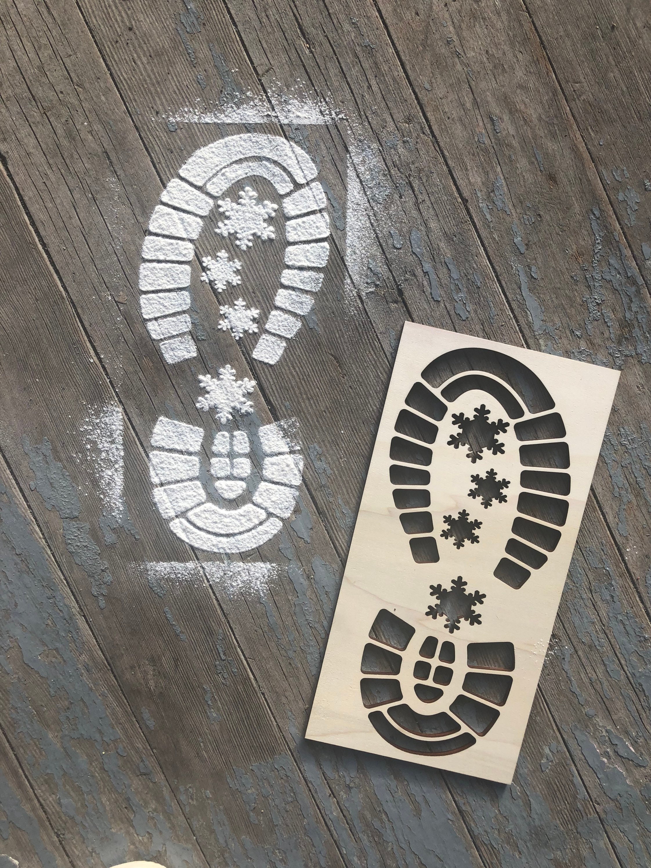  Santa Footprint Stencil Boot Print Christmas Decoration : Home  & Kitchen