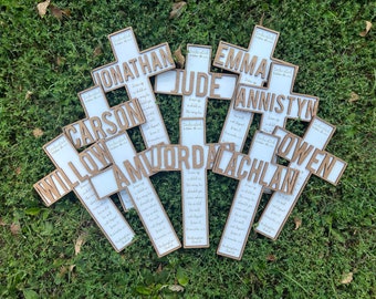 Personalized Wood Cross: Baptism, Christening, Dedication Gift