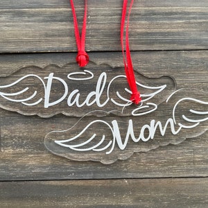 Angel Wing Ornament, Memorial Ornament, Christmas Remembrance Gift, Personalized Christmas Ornament, In Memory, Angel Wings