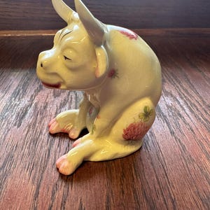 Vintage Bull Figurine with floral decorations