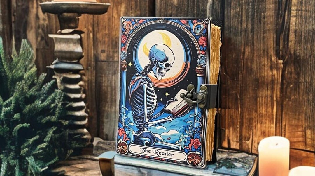 Celestial Reader Leather Journal: Blank Spell Book of Shadows, Grimoire ...
