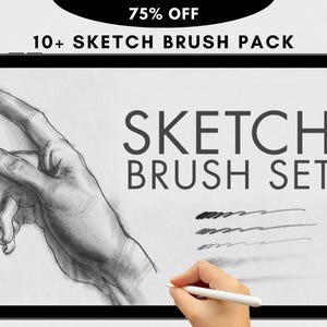 Perfect Sketch Brushes for Procreate and Photoshop| Realistic Pencil & Drawing Brush Set for iPad + Bonus Kits
