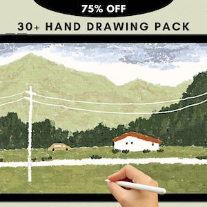 Hand Drawing Illustration Brush Set for Procreate | iPad Digital Brushes for Drawing | Book Illustration | Whimsical | Paper Texture, Grain