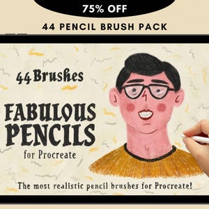 44 Realistic Graphite Pencil Brushes, Procreate Sketch Brushes, Pencil Procreate, Pen Brush for Procreate, Realistic Pencil, Drawing Brushes