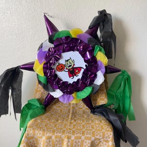 Star-Shaped Halloween Pinata – Choose Character (Frankenstein, Witch, Sorceress, Vampire, Mummy, Bat) – Party Decor