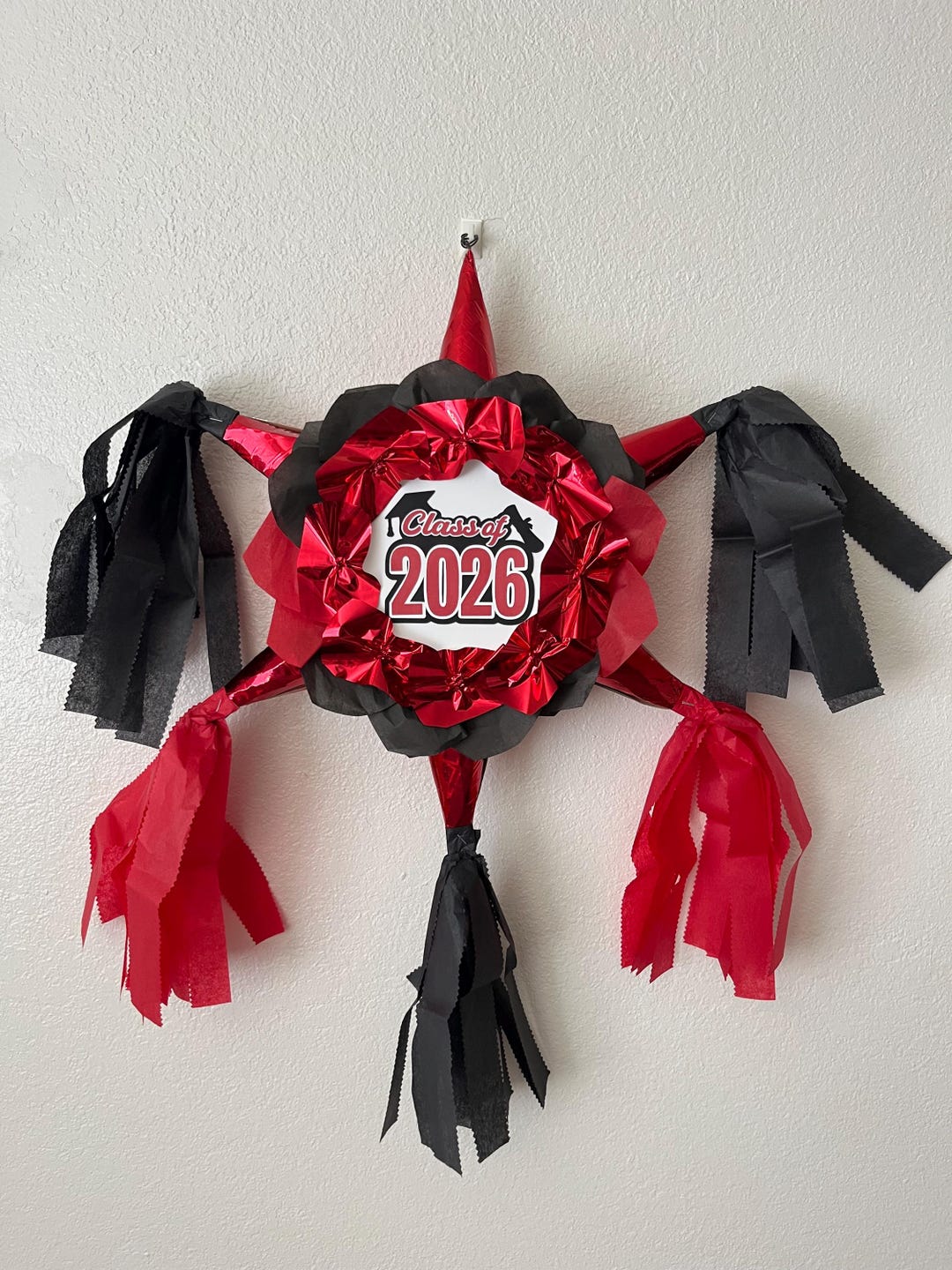 Handmade Red Black Star Graduation Piñata – Class of 2026 Party ...