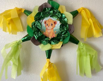 Baby Lion Piñata 20x20x4 - First Birthday "Wild One" Theme, Safari Nursery Decor, Adorable Lion Cub Birthday Game, Handmade Baby Shower Gift