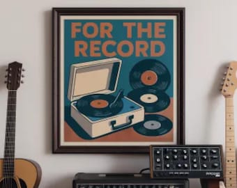 Retro Vinyl Record Poster: Vintage Music Wall Art (Digital Download)